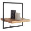 VÄGGHYLLPLAN ALIA -SB- - svart/akaciefärgad, Modern, metall/trä (35/35/25cm) - Mömax