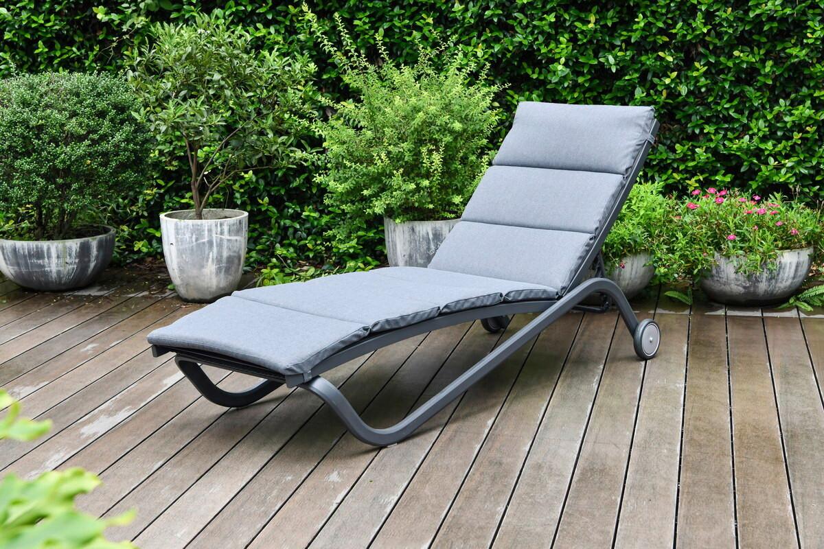 Vrtni Ležalnik Otti, Aluminij - siva/antracit, Basics, kovina/tekstil (211/44/75cm) - Mömax