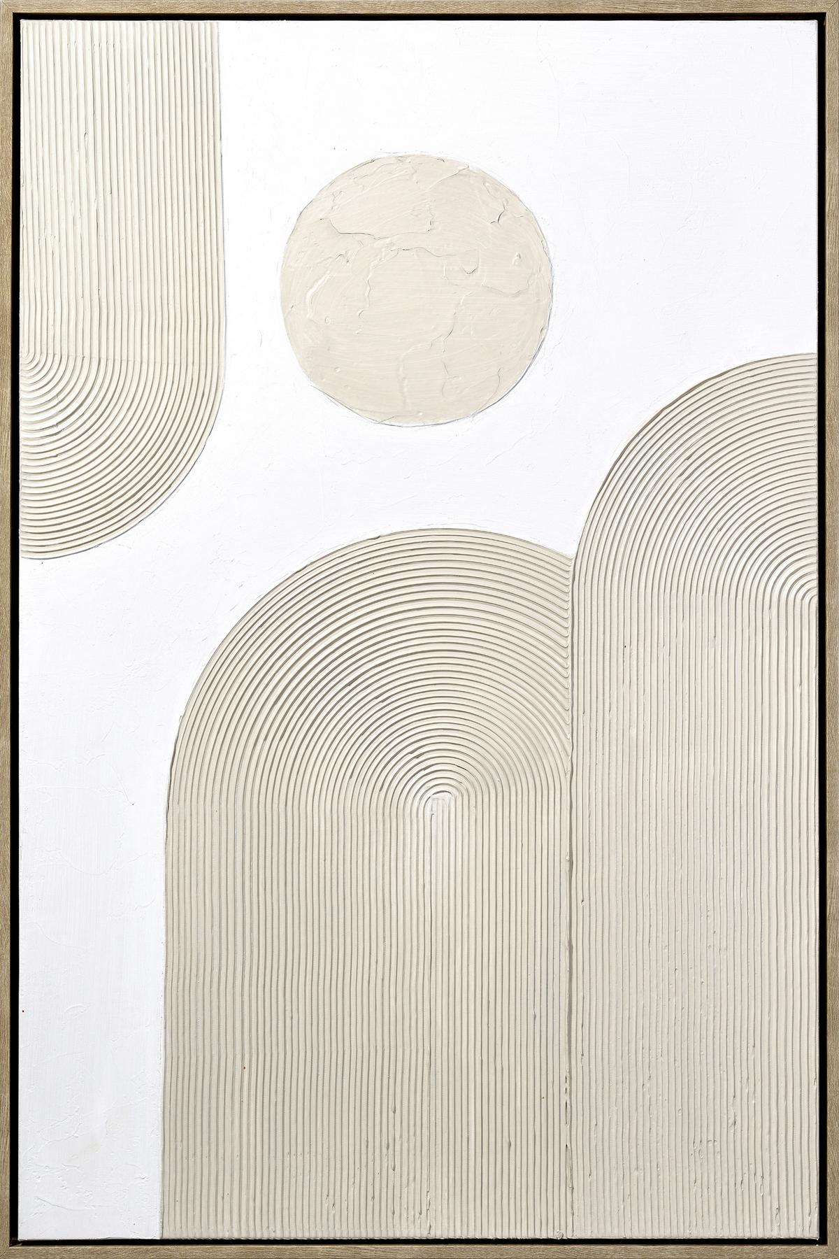 Tablou cu ramă Denise Small cca. 60x90 cm - alb/bej, plastic/lemn (60/90cm) - Premium Living