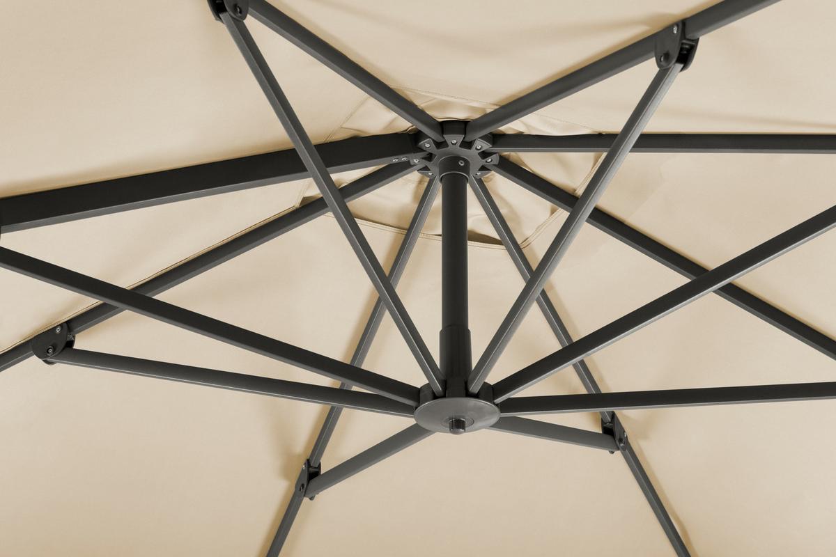 Ampelschirm Rhodos ca. 358x263 x300 cm Naturfarben - Anthrazit/Naturfarben, Basics, Textil/Metall (358/263/300cm) - Schneider