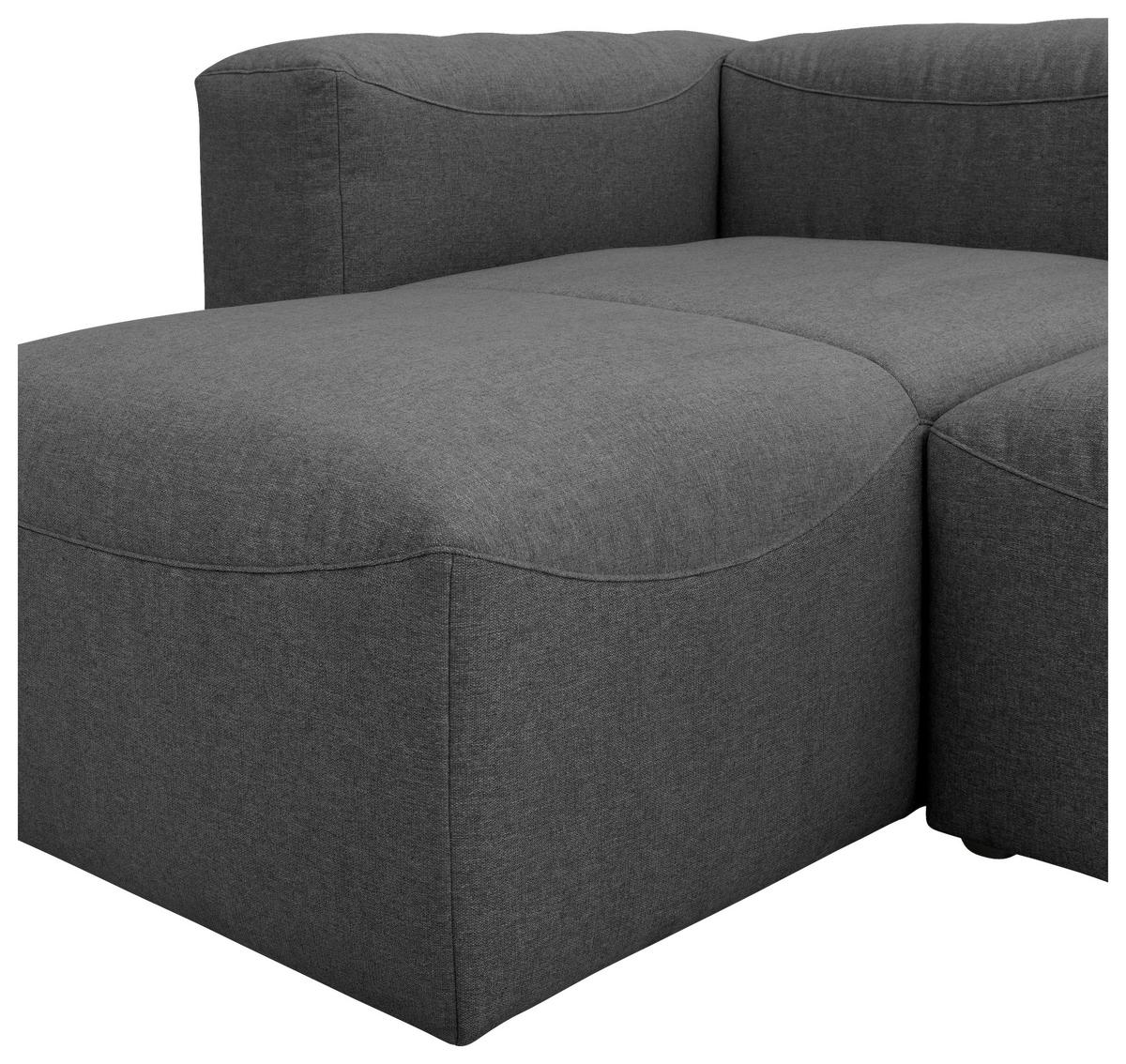 Ecksofa Lena in Anthrazit Flachgewebe - Anthrazit, Design, Kunststoff/Textil (160/250cm) - Max Winzer
