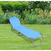 Dreibeinliege Blau - Blau, Basics, Textil/Metall (55/24/185cm) - Ambia Garden