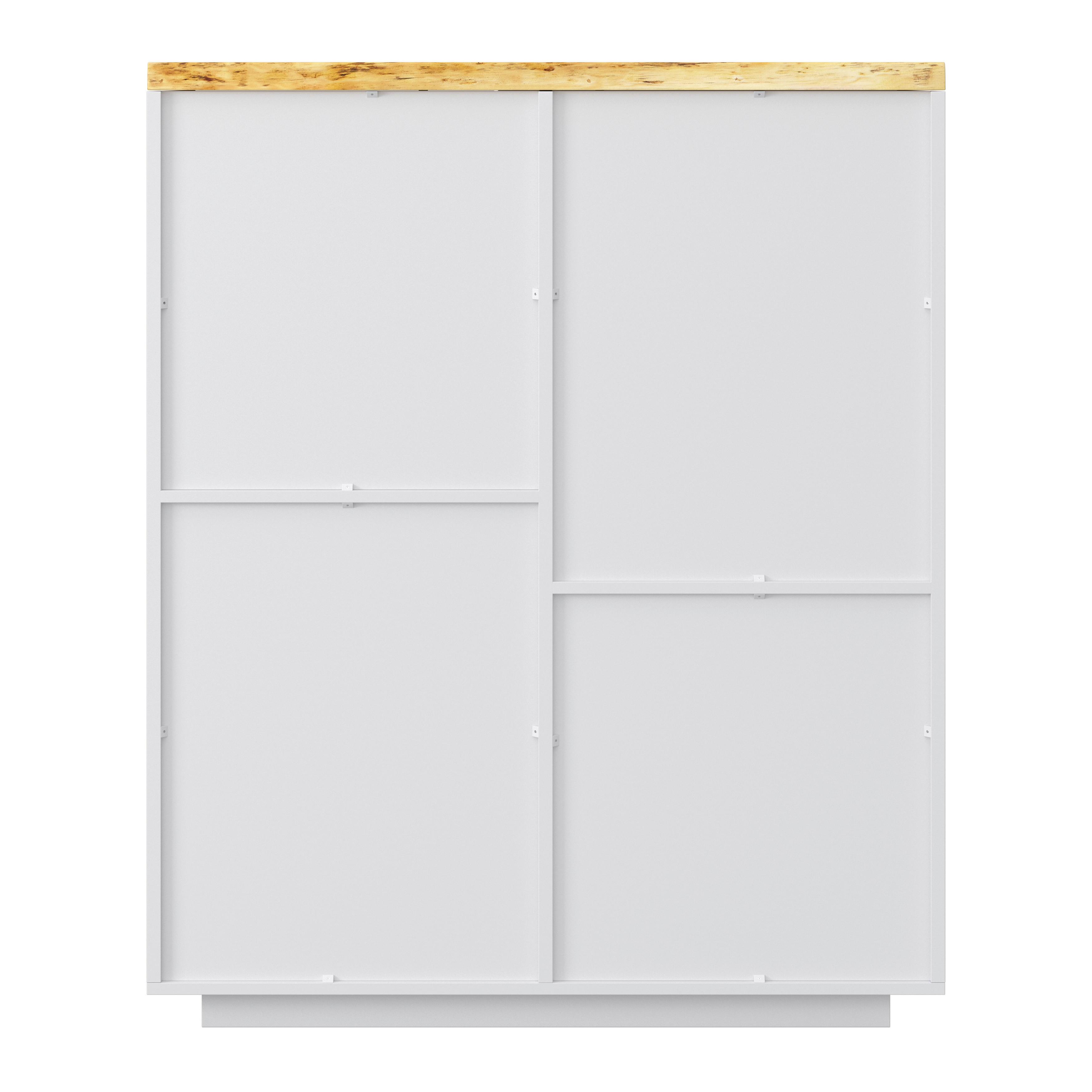BYRÅ CARLOS - vit/ekfärgad, Modern, trä (100/122/42cm) - Bessagi Home