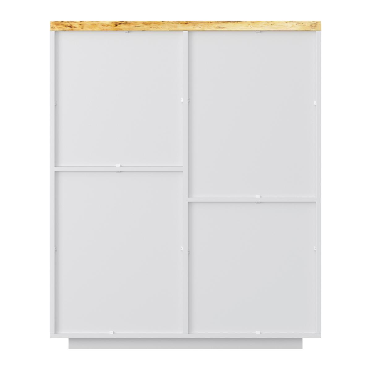 KOMMODE in weiss "Carlos" - Weiss/Eichefarben, Modern, Holz (100/122/42cm) - Bessagi Home