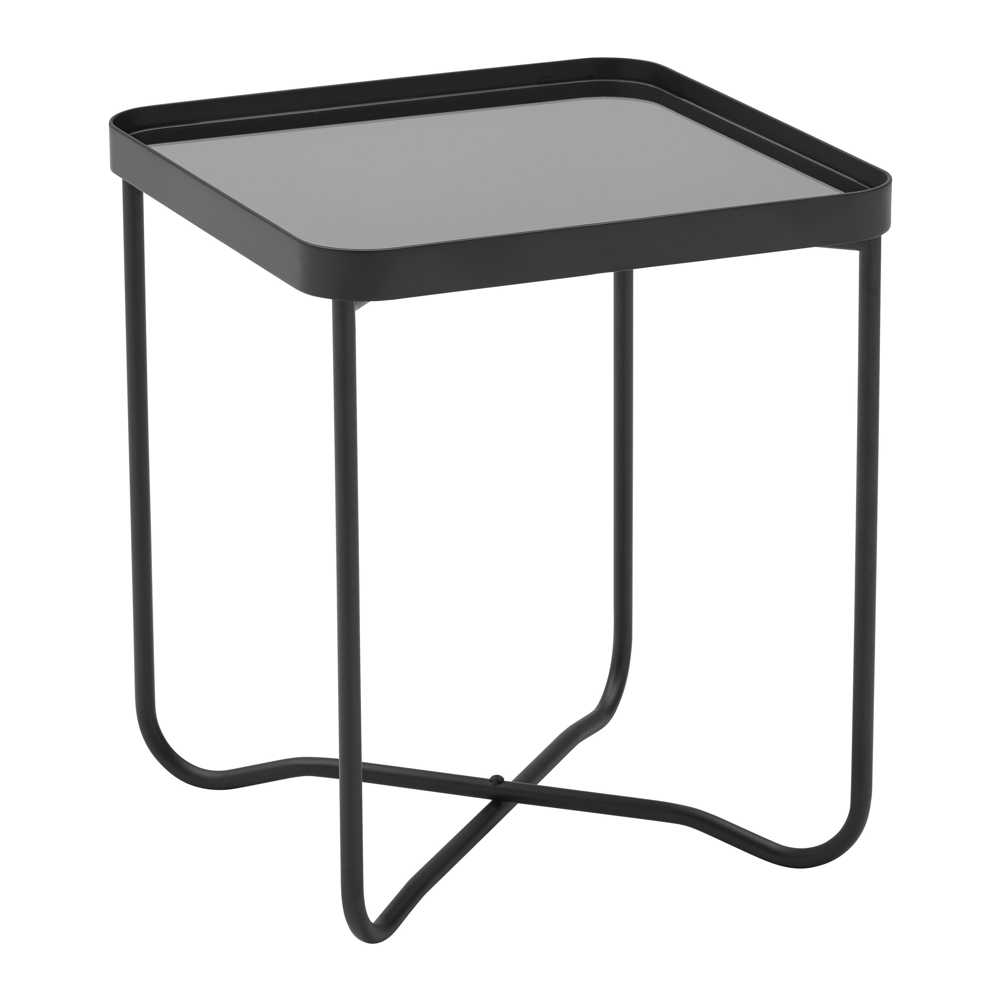 Beistelltisch Nobile Schwarz - Schwarz, MODERN, Glas/Metall (37/42/37cm) - Premium Living