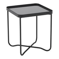 Masă auxiliară NOBILE - negru, Modern, sticlă/metal (37/42/37cm) - Premium Living