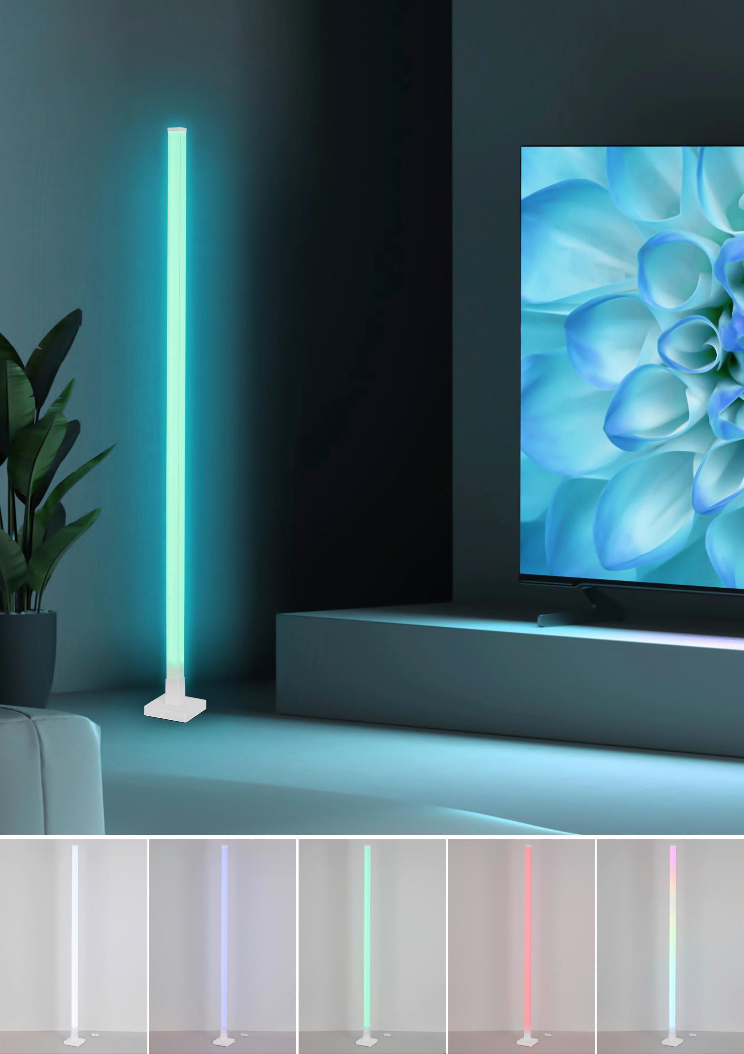 Led Dekorativna Svjetiljka Run - bijela, Moderno, plastika (12,5/12,5/150cm) - Modern Living