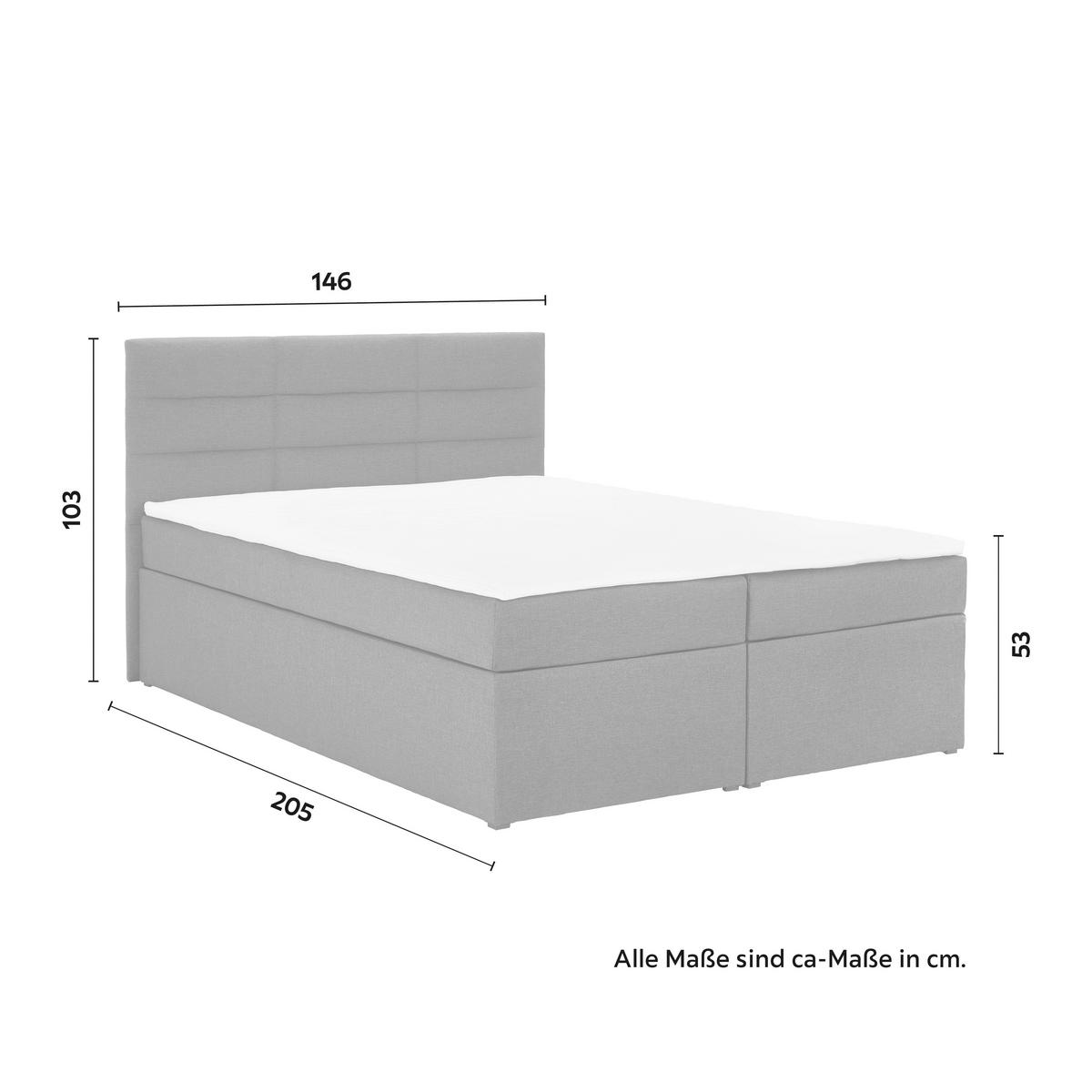 Boxspring Ágy Lisa - sötétszürke, Modern, faalapú anyag/textil (140/200cm) - Bessagi Home