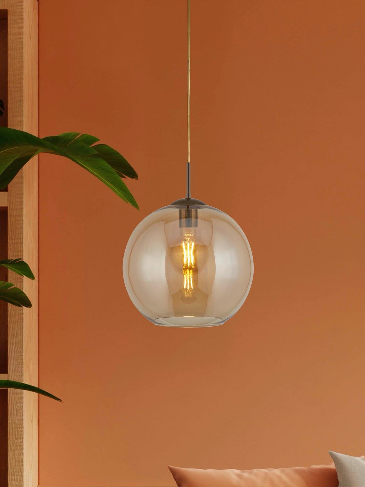 Függőlámpa 1621am Balls - borostyánszínű, Trend, üveg/fém (25/120cm) - Searchlight