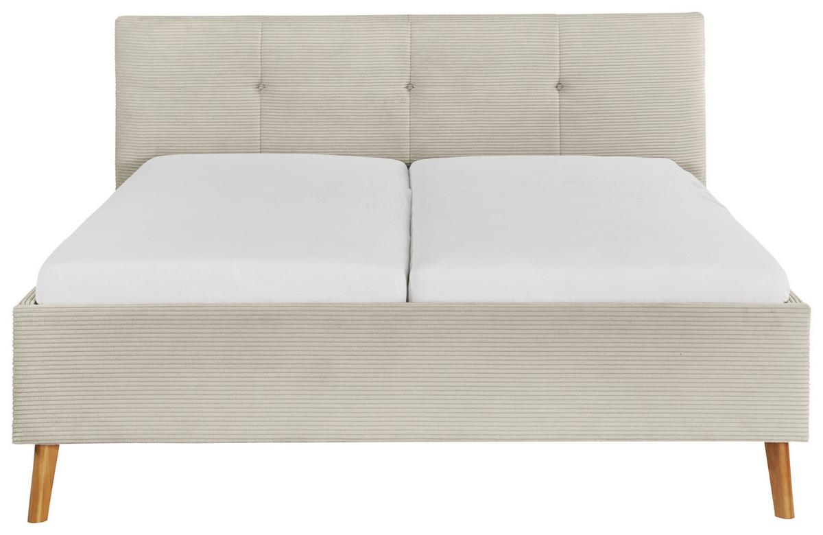 Polsterbett Meila in Beige ca. 180x200cm - Eichefarben/Birkefarben, KONVENTIONELL, Holz/Textil (180/200cm) - Premium Living
