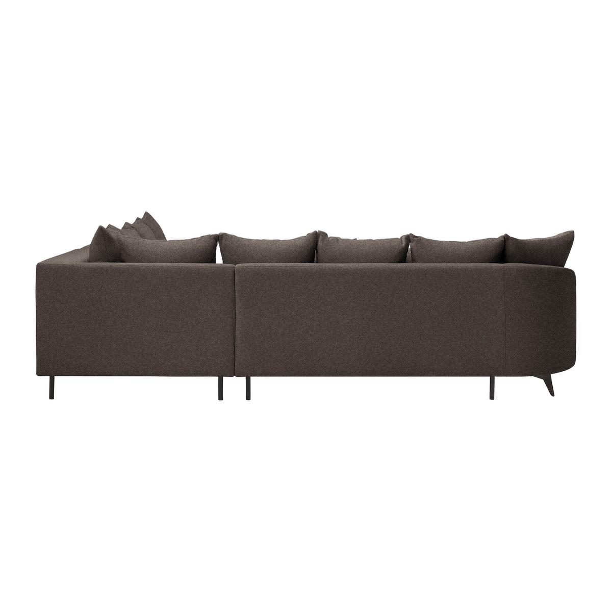 Ecksofa Axel Mokka - Schwarz/Mokka, MODERN, Textil/Metall (291/87/250cm) - Mömax