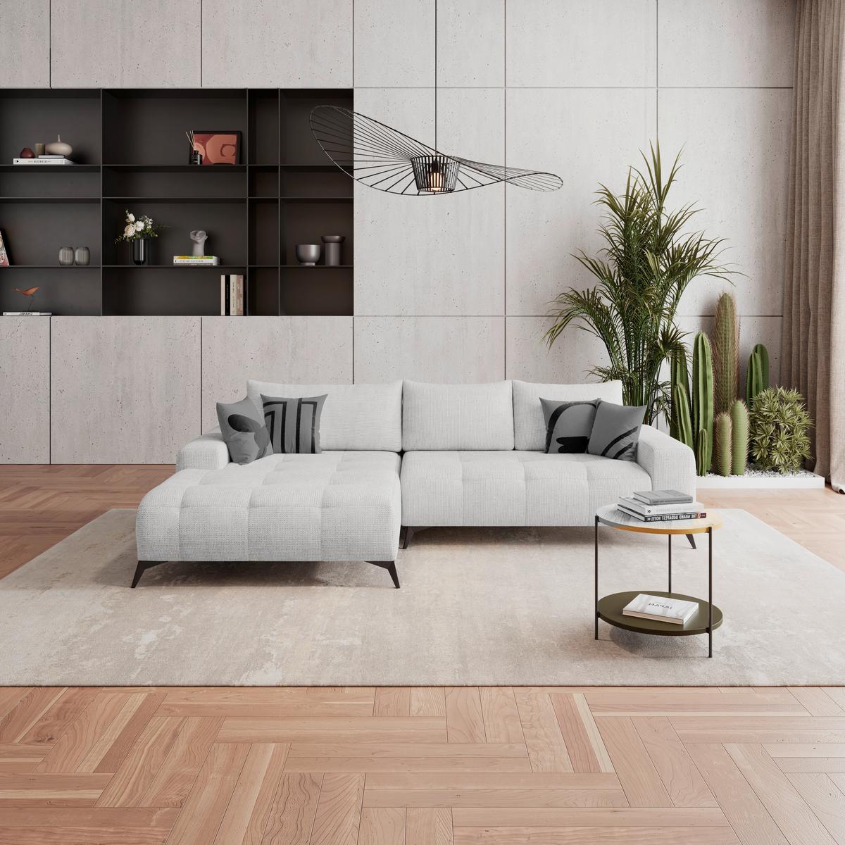 Kutna Garnitura Mauro - crna/krem, Trend, tekstil/metal (175/290cm) - Luca Bessoni