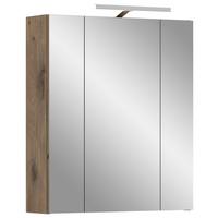 Spiegelschrank Ice Eiche dunkel mit LED - Basics, Glas/Holzwerkstoff (60/70/18cm) - MID.YOU