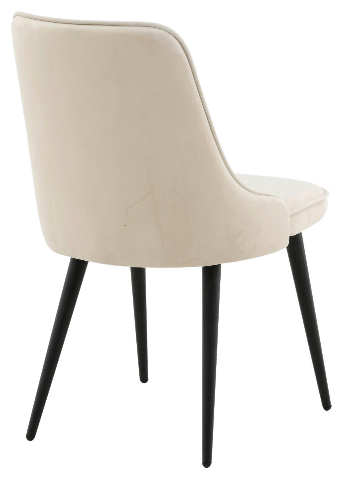 STUHL-SET VELVET DELUXE - Beige/Schwarz, Design, Kunststoff/Textil (50/88.5/66cm) - Livetastic