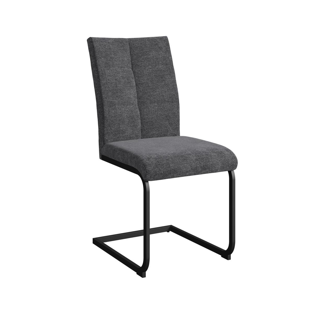 Schwingstuhl Colien Dunkelgrau Webstoff Gepolstert - Dunkelgrau/Schwarz, MODERN, Holz/Textil (46/94/62cm) - Bessagi Home