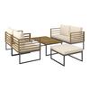 LOUNGEGRUPP SILAS - akaciefärgad/cremefärgad, Modern, metall/trä (130/85/80cm) - Bessagi Garden