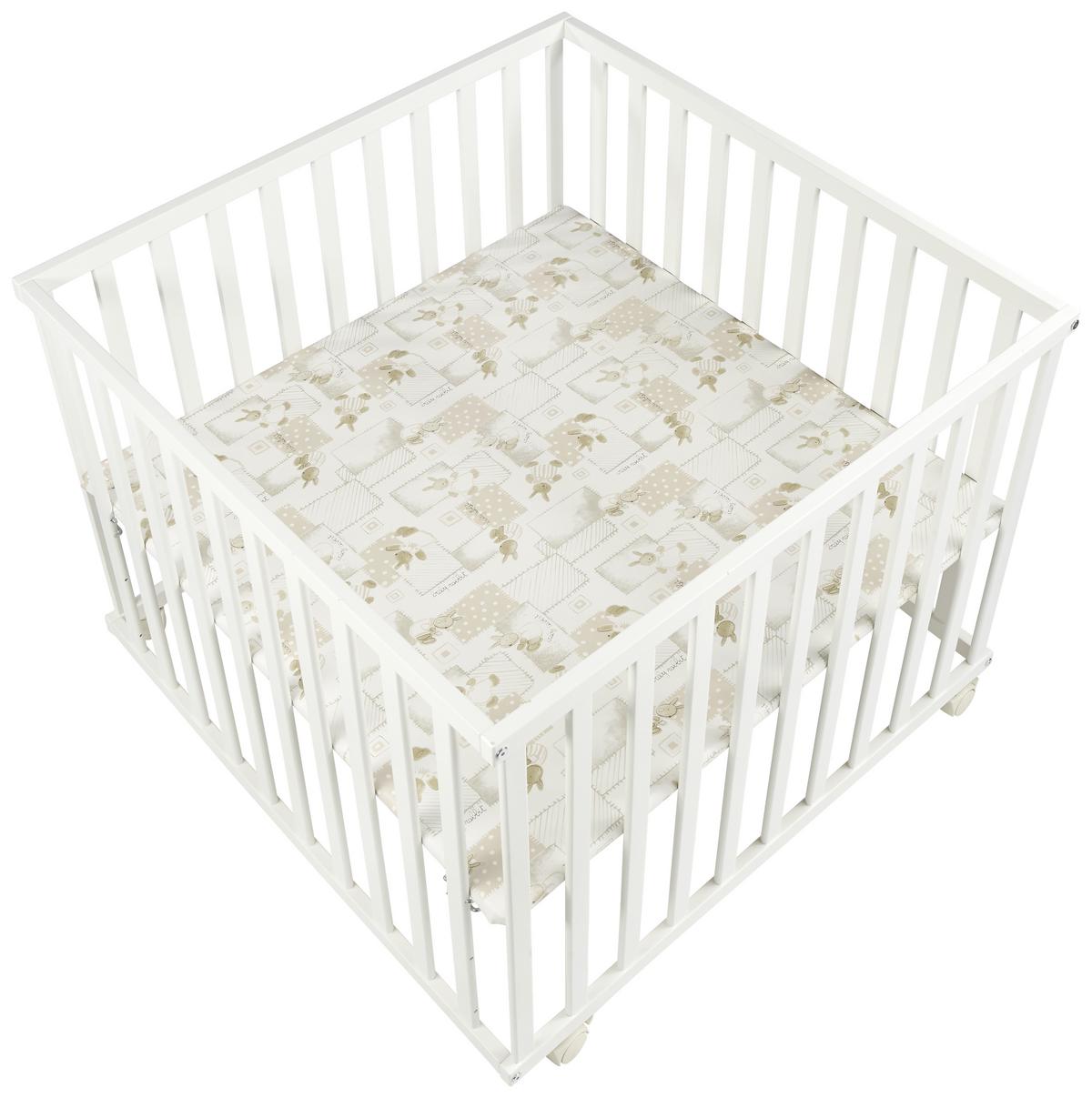 KOJEC NA KÓŁKACH ROMEO - biały, Basics, tworzywo sztuczne/drewno (97/97/70cm) - My Baby Lou