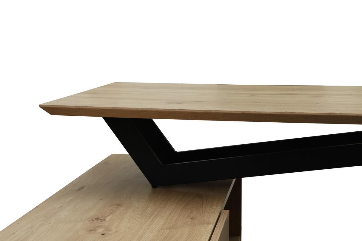 Schreibtisch Liam Eiche Artisan/Schwarz - Schwarz/Eiche Artisan, MODERN, Holzwerkstoff/Metall (140/76/120cm) - Bessagi Home
