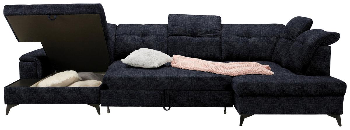 Wohnlandschaft Sierra Anthrazit - Anthrazit, Modern, Textil/Metall (181/364/230cm) - Mömax