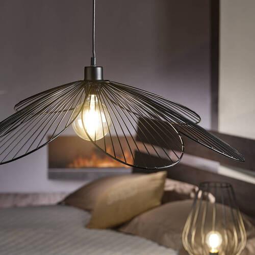 Hängeleuchte Fiore Schwarz max. 22 Watt - Schwarz, Design, Metall (83/107cm)