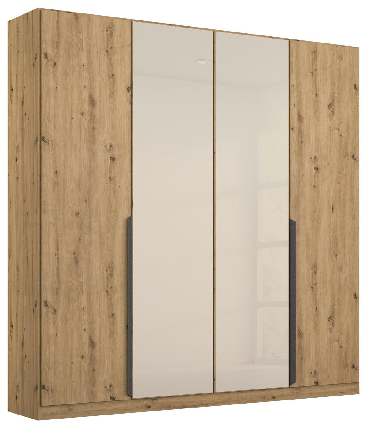 DULAP USI ROTATIVE ARTEMIS - stejar Artisan/șampanie, Modern, sticlă/material pe bază de lemn (181/210/54cm) - Modern Living