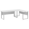 Schreibtisch 1600 Hellgrau ca. 160x235x73,2cm - Silberfarben/Hellgrau, MODERN, Holzwerkstoff/Metall (160/235/73,2cm) - MID.YOU