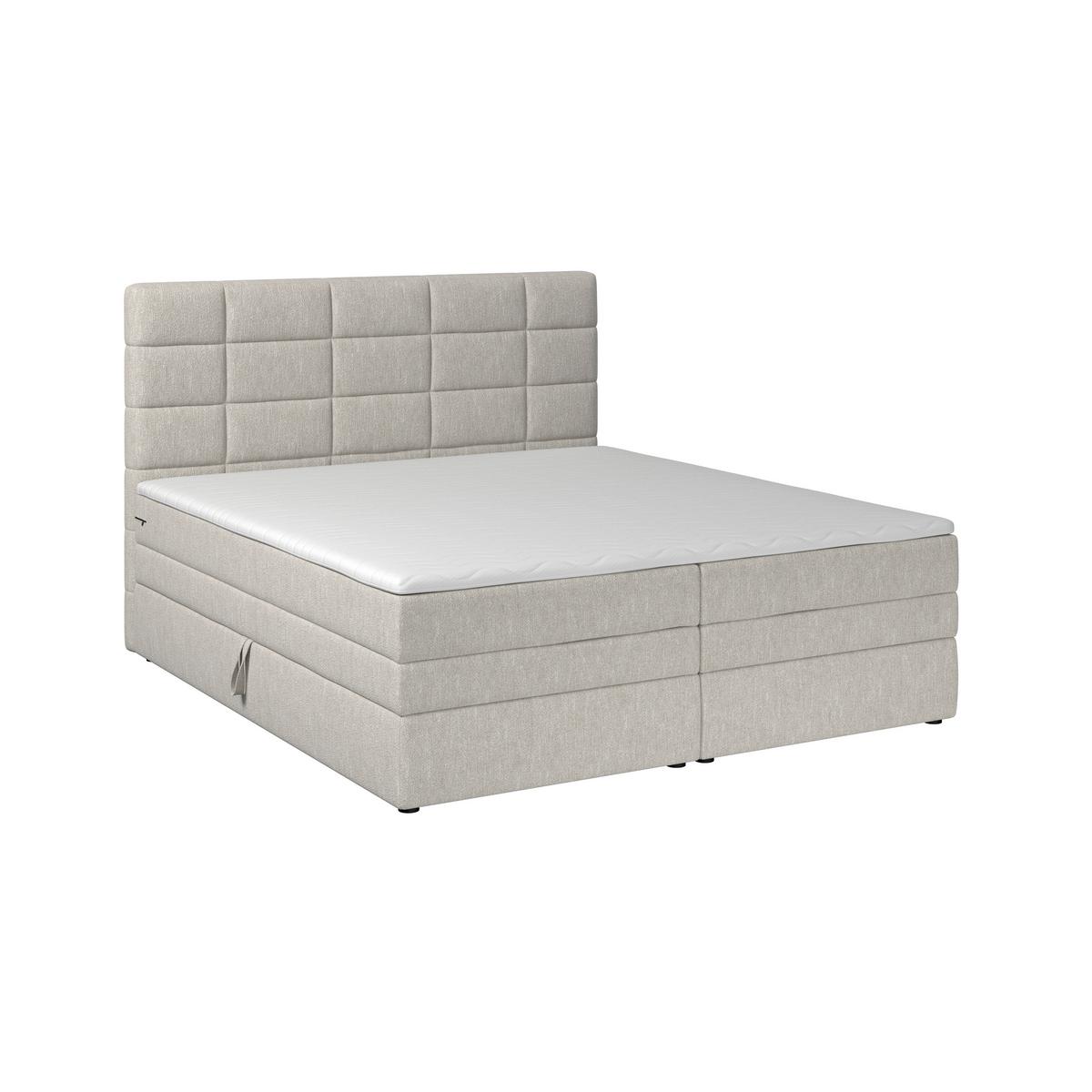 Boxspringbett Aria ca. 180x200 cm Grau mit Topper - Schwarz/Grau, MODERN, Holz/Kunststoff (180/200cm) - Bessagi Home