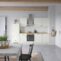 Küchenblock Cascada Low m. Geräten Weiß - Eichefarben/Schwarz, MODERN, Holzwerkstoff/Metall (300cm) - Nobilia