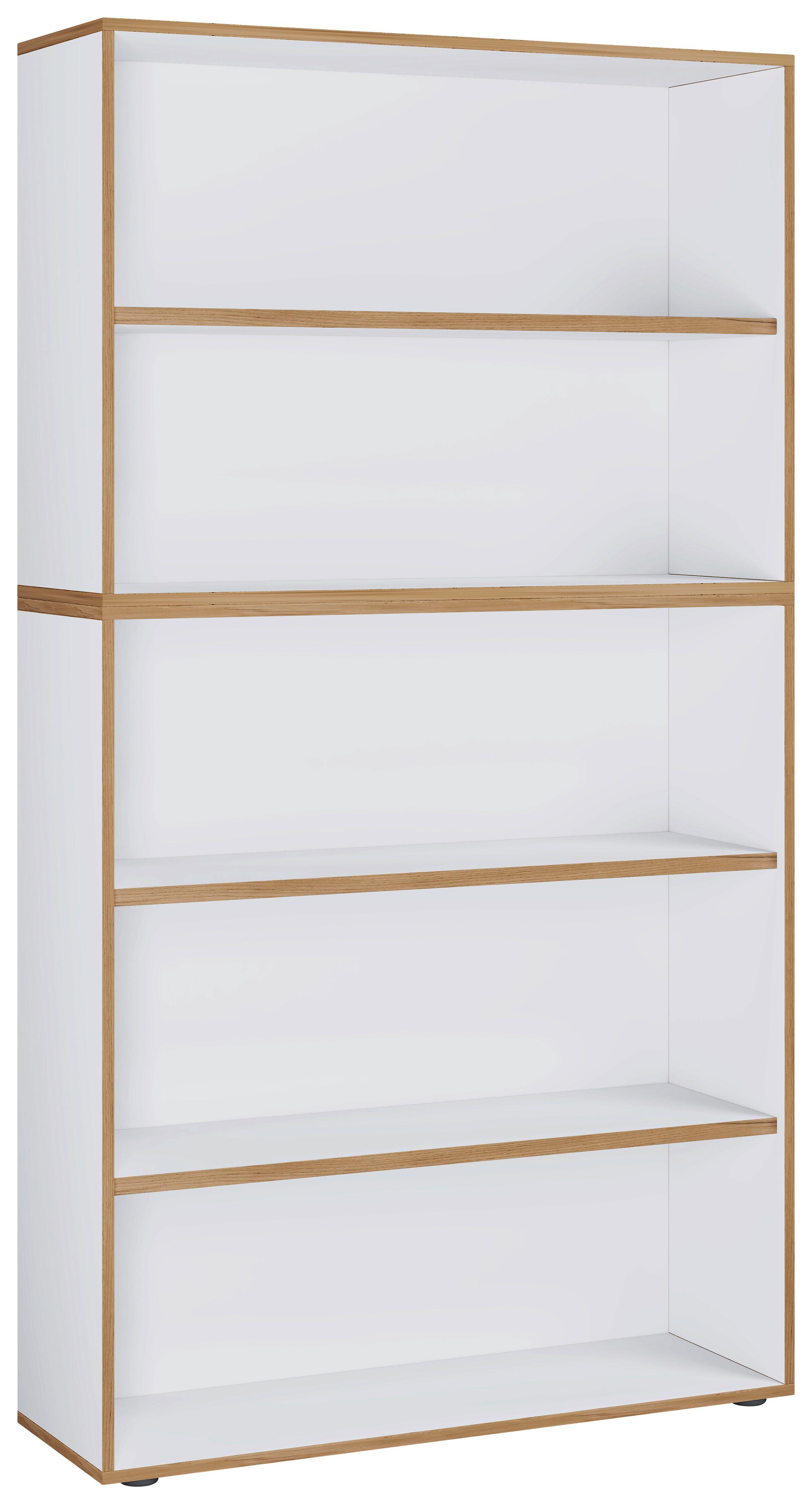 Pisarniški Regal Salia B100, Bela, Barva Hrasta - črna/bela, Design, umetna masa/leseni material (100/183/33cm) - MID.YOU