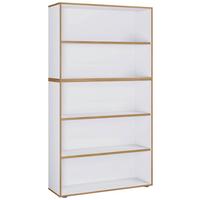 Pisarniški Regal Salia B100, Bela, Barva Hrasta - črna/bela, Design, umetna masa/leseni material (100/183/33cm) - MID.YOU