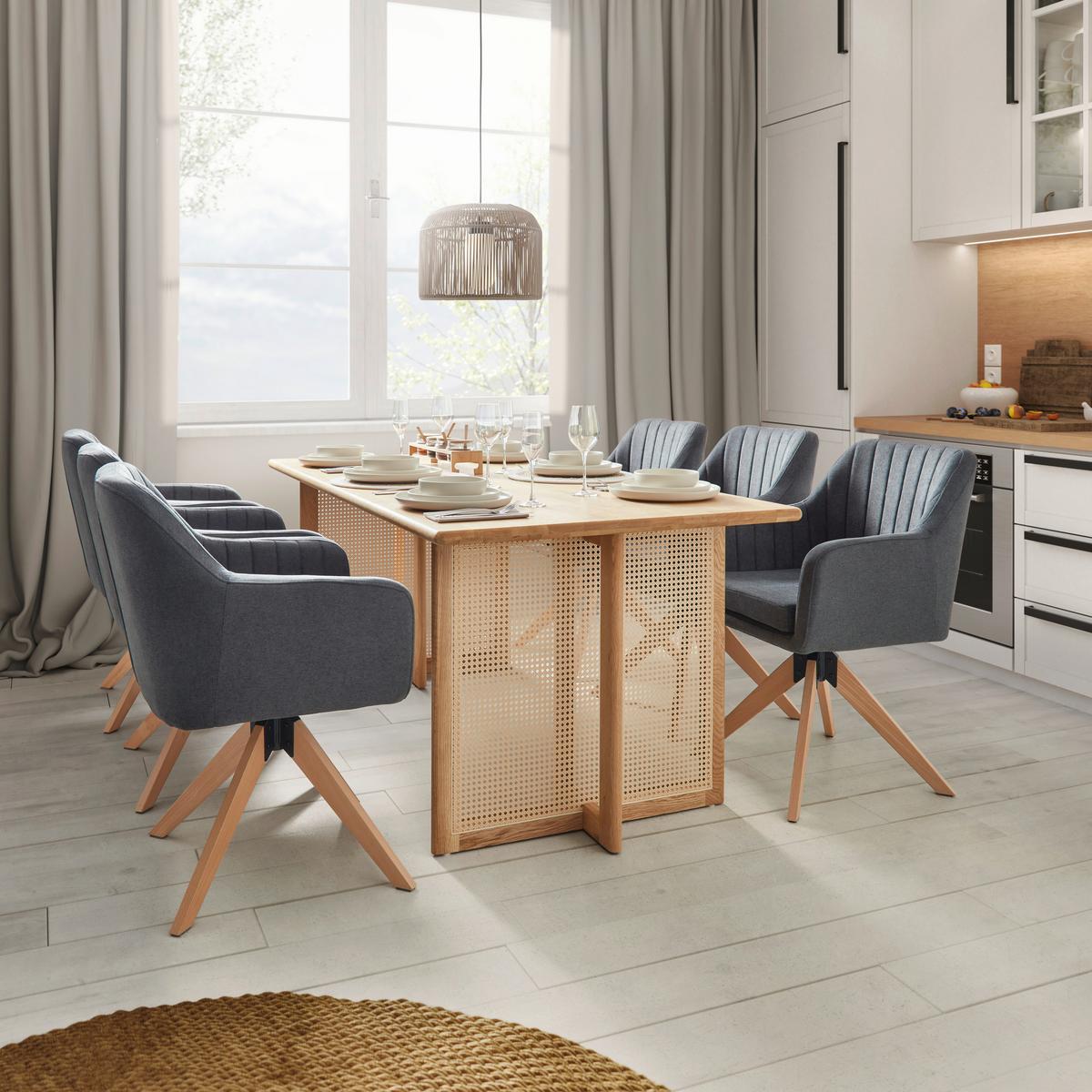 Esstisch Novara in Holz Esche massiv ca. 180x90x76 cm - Eschefarben, MODERN, Holz (180/90/76cm) - Bessagi Home