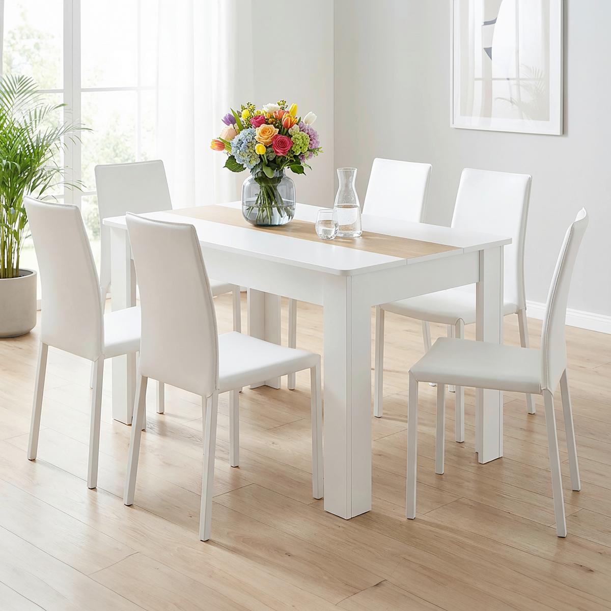 Esstisch Vcm Esstisch "disalo" 140x80 - Honigeiche/Weiss, Modern, Holzwerkstoff (140/80/75cm) - MID.YOU