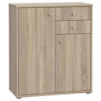 Komoda Tempra 2, Barva Hrasta - barve aluminija/hrast sonoma, Design, umetna masa/leseni material (73,7/85,5/34,8cm)