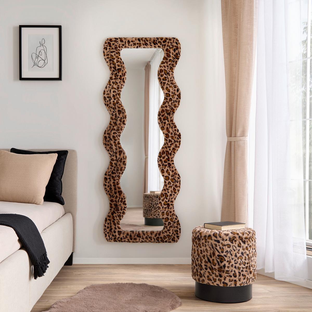 Suki Ogledalo - smeđa, Romantično / ladanjski, staklo/drvni materijal (60/160/4cm) - Premium Living