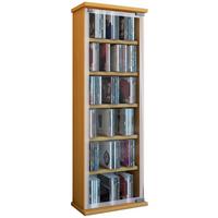 CD-Regal Classic in Buchefarbe, B: 31 cm - Buchefarben, KONVENTIONELL, Glas/Holzwerkstoff (31/92/18cm) - MID.YOU