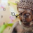 Wanduhr Timeless Buddha,ca.30x30x3,5cm - Braun/Rosa, MODERN, Glas/Metall (30/30/3,5cm) - MÖMAX modern living