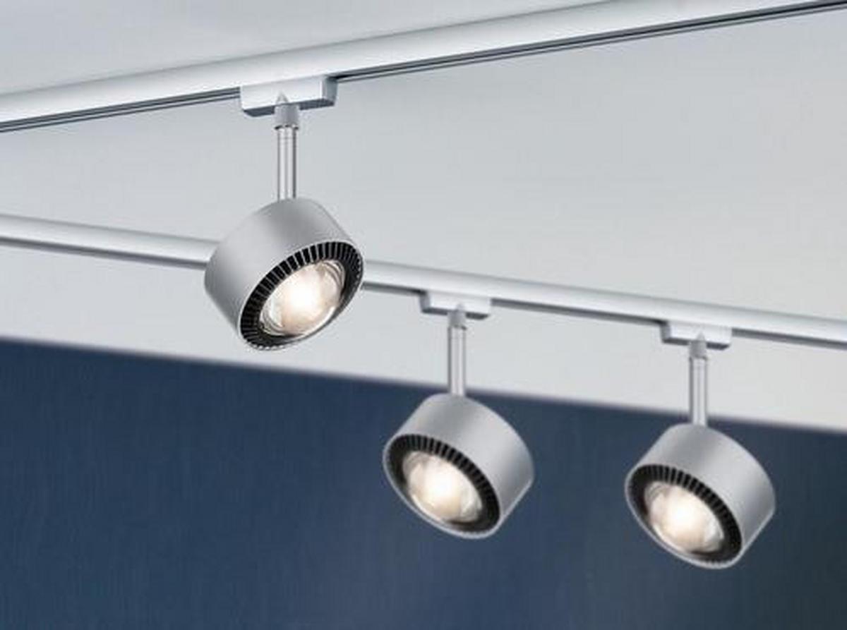 Schienensystem-Strahler Spot Aldan max. 9 Watt - Chromfarben/Schwarz, Basics, Kunststoff/Metall (9,8/1,7cm) - Paulmann