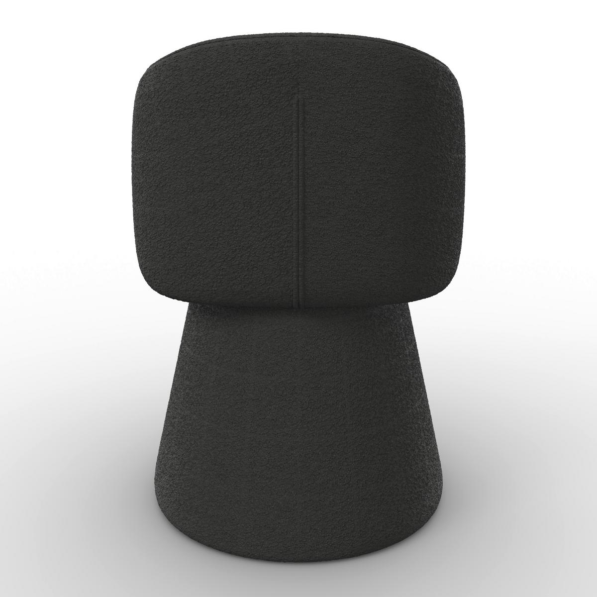 Armlehnstuhl Maia Schwarz Chenille Drehbar Gepolstert - Schwarz, MODERN, Textil/Metall (60/84,5/59cm) - Bessagi Home
