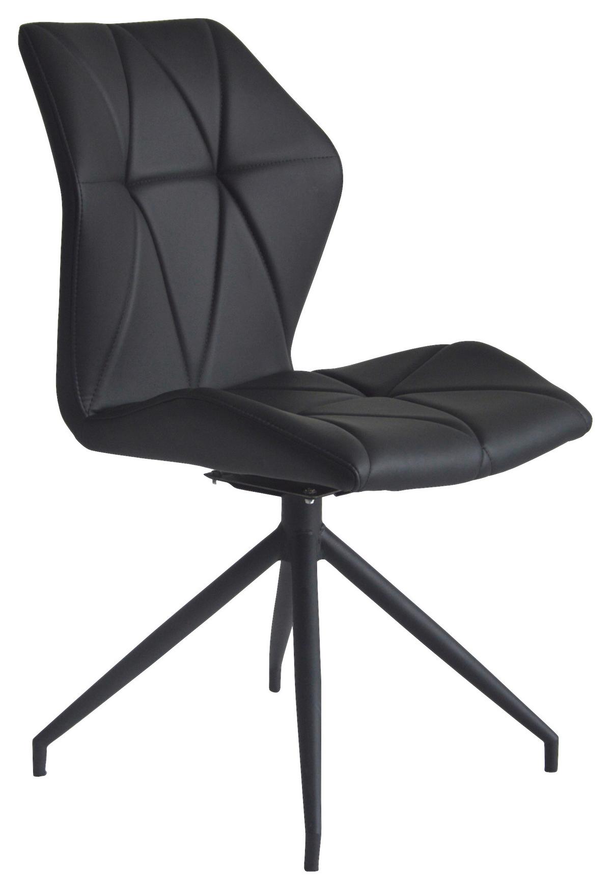 Stuhl-Set IMKE Schwarz, 360° drehbar - Schwarz, KONVENTIONELL, Textil/Metall (52/90,5/62cm) - MID.YOU