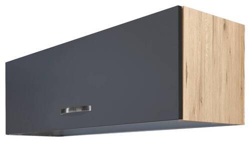 Küchenoberschrank Shadow ca. 100x32x32 cm Grau/Eiche - Edelstahlfarben/Dunkelgrau, MODERN, Holzwerkstoff/Metall (100/32/32cm) - FlexWell