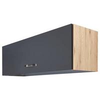 Küchenoberschrank Shadow ca. 100x32x32 cm Grau/Eiche - Edelstahlfarben/Dunkelgrau, MODERN, Holzwerkstoff/Metall (100/32/32cm) - FlexWell