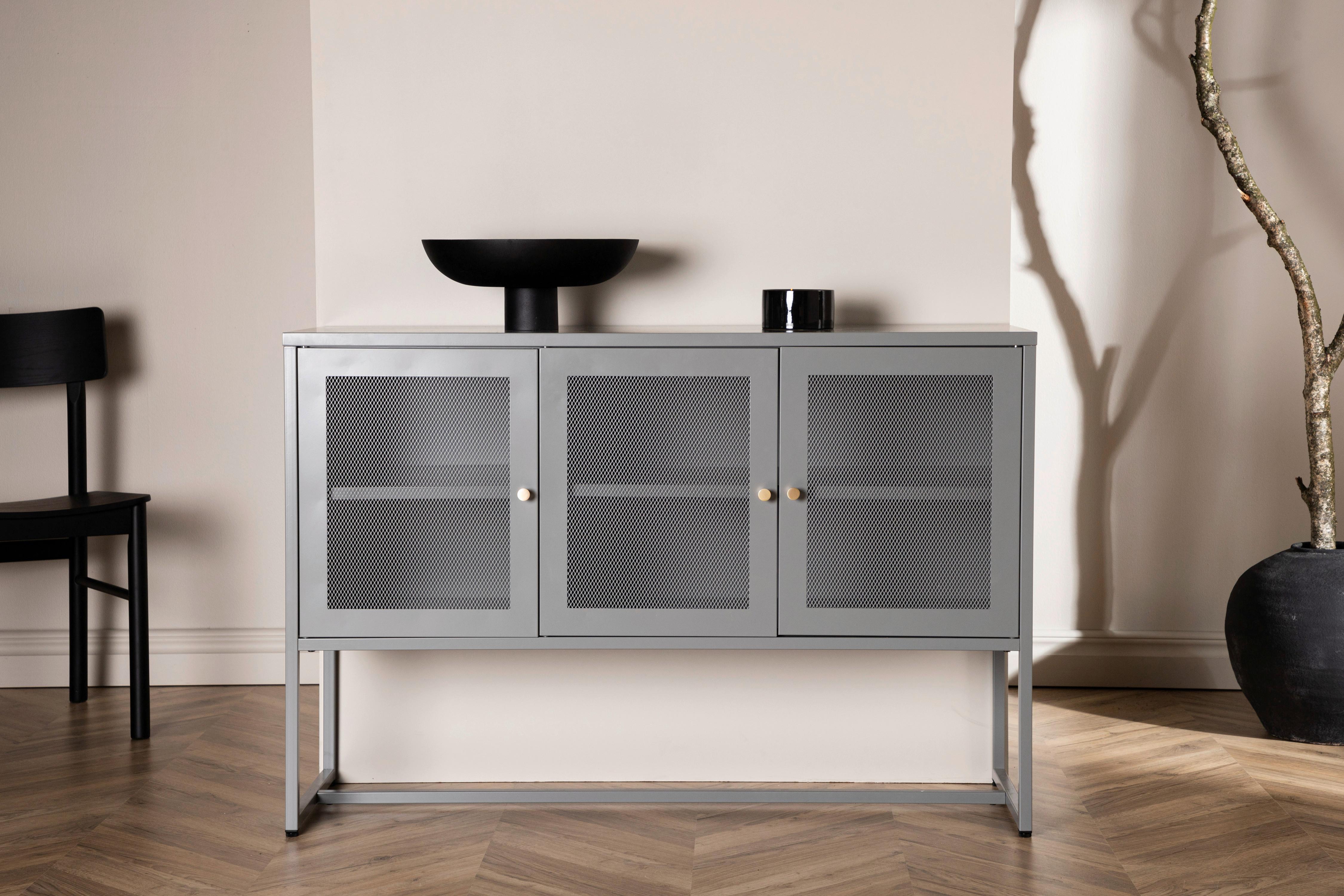 SIDEBOARD MALLA - Hellgrau, Design, Metall (120/80/40cm) - Livetastic