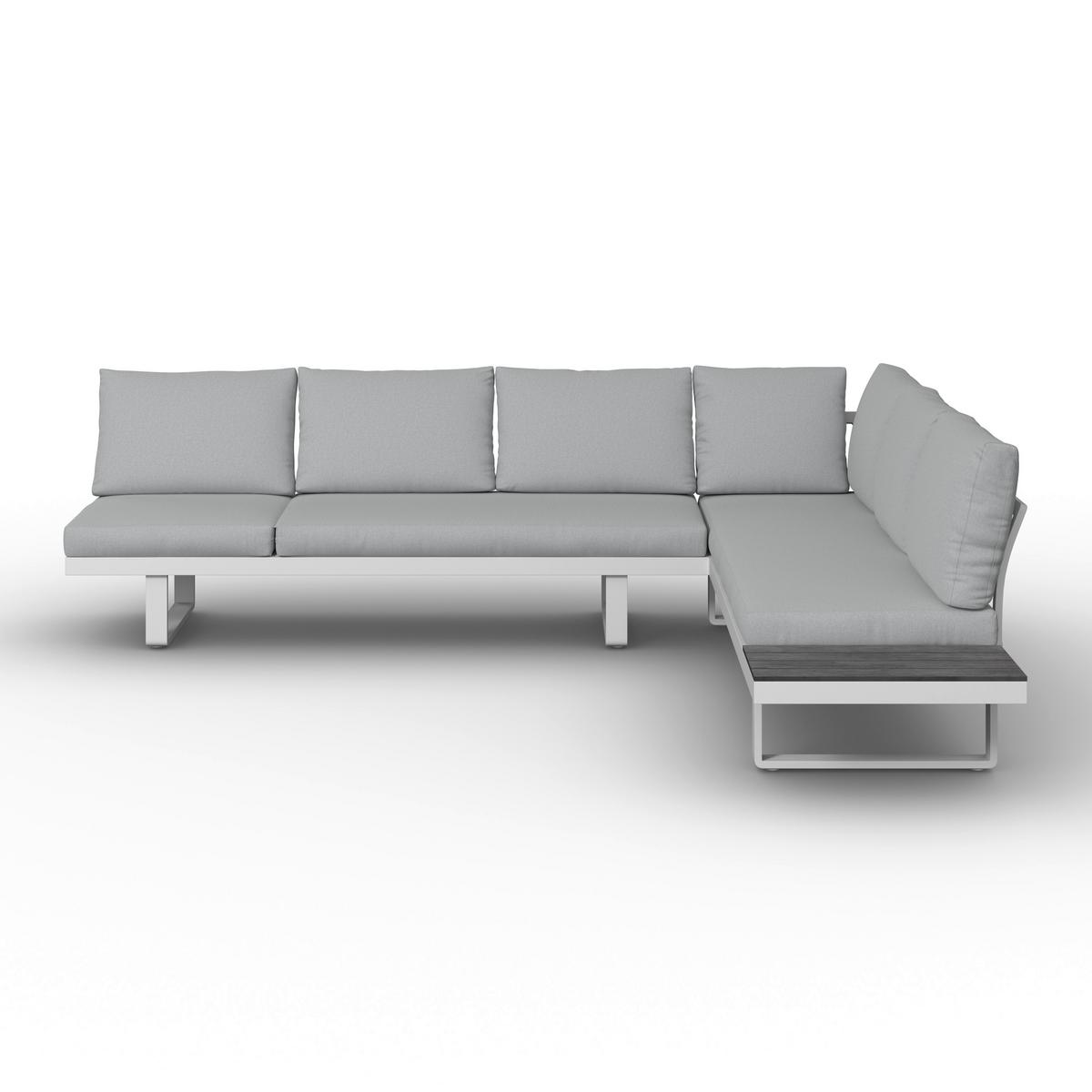 Dining-Loungeset Leandra Hellg Outdoorstoff/Metall/Polywood - Dunkelgrau/Hellgrau, MODERN, Kunststoff/Textil - Bessagi Garden