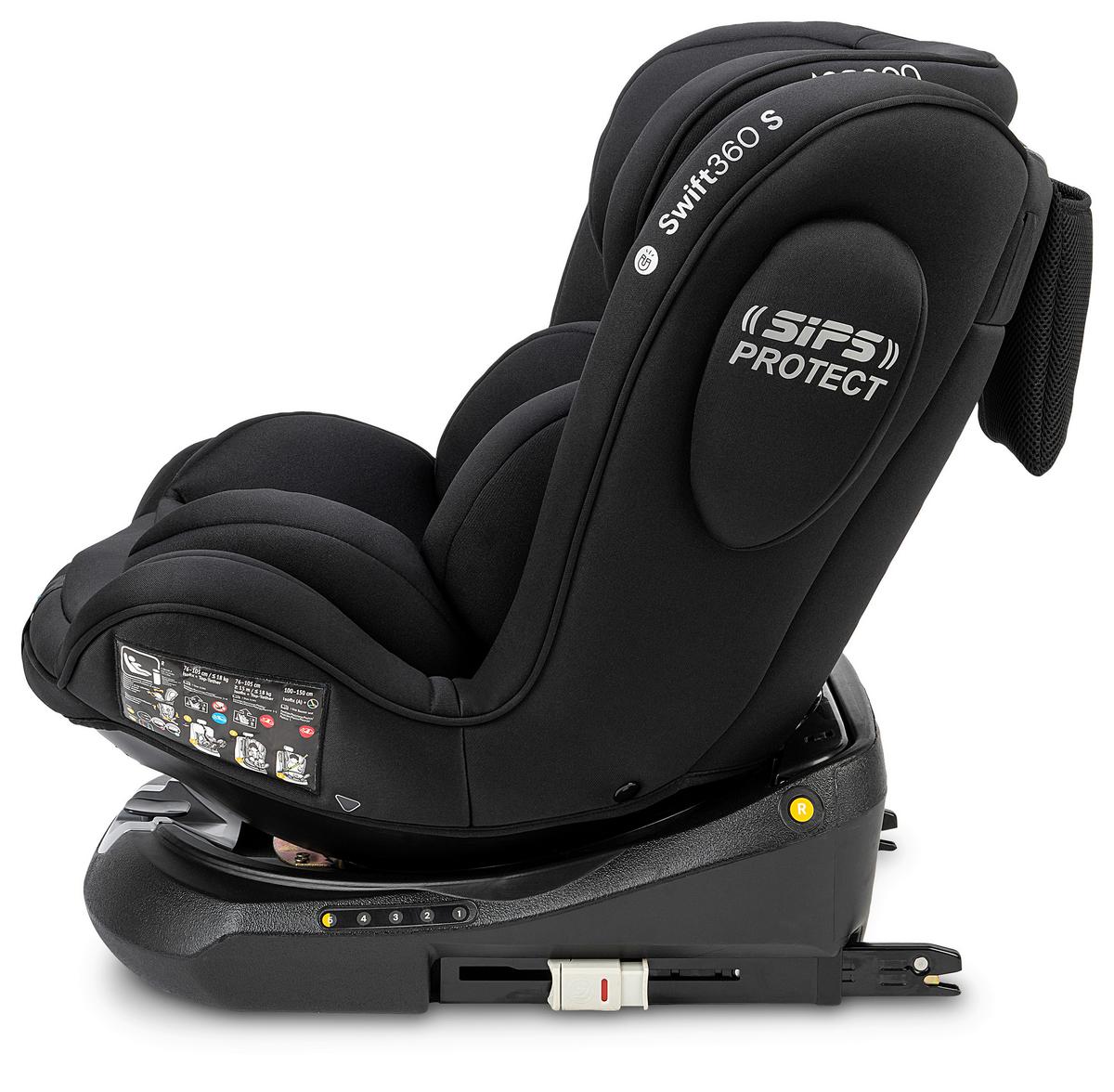 FOTELIK SAMOCHODOWY OBROTOWY SWIFT360S - czarny, Basics, tworzywo sztuczne/tkanina (44/60/50cm) - Osann