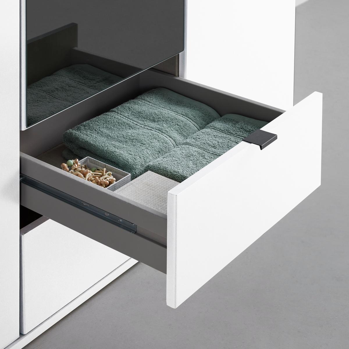 Drehtürenschrank Avila Weiß - Weiss/Grau, Konventionell, Glas/Holzwerkstoff (136/194/53cm) - Mömax