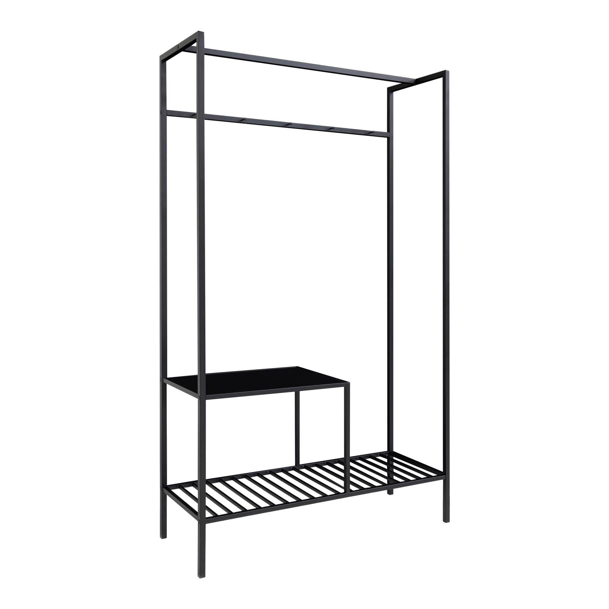 Garderobe Vita Schwarz - Schwarz, Basics, Holzwerkstoff/Metall (101/170/38cm) - MID.YOU