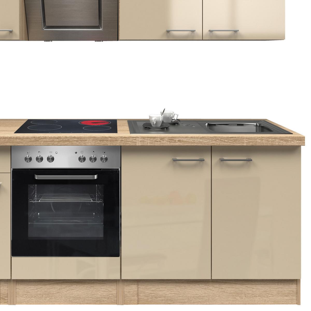 Kuhinjski Blok Z Aparati Nepal, Kašmir, Barva Hrasta - barve nerjavečega jekla/kašmir, Moderno, kovina/leseni material (210cm) - FlexWell