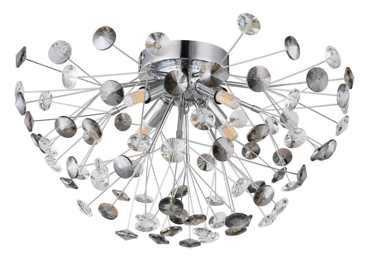 KRISTALL-DECKENLEUCHTE 64135DC KATRINA - Klar/Chromfarben, Konventionell, Glas/Metall (45/25cm) - Globo