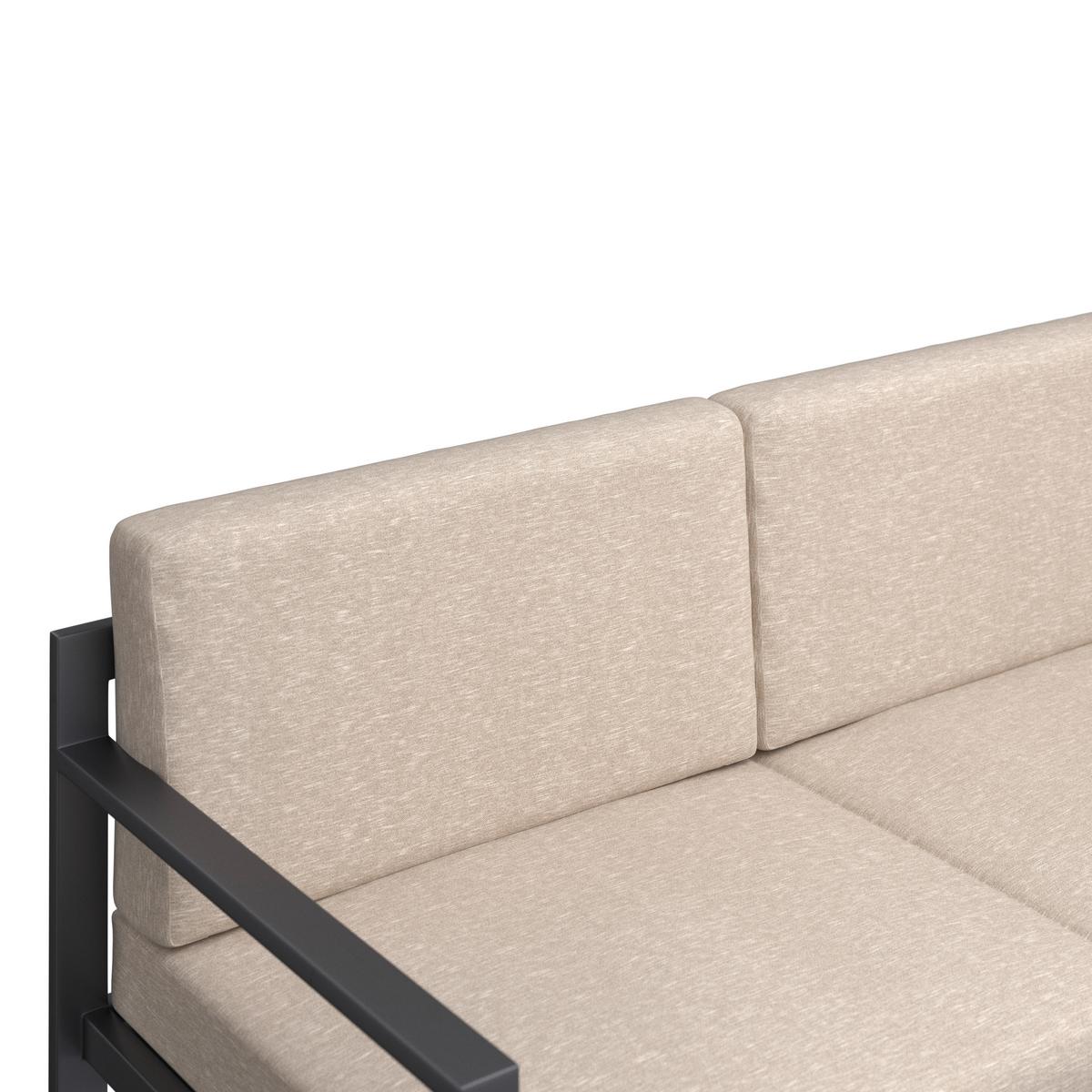Lounge Garnitura Genf, Siva, 5-Delno - siva/svetlo siva, Moderno, kovina/steklo (213/136cm) - Beldano