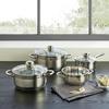 GRYT- OCH KASTRULLSET DARIA -TOP- - klar/silver, Klassisk, metall/glas - Based